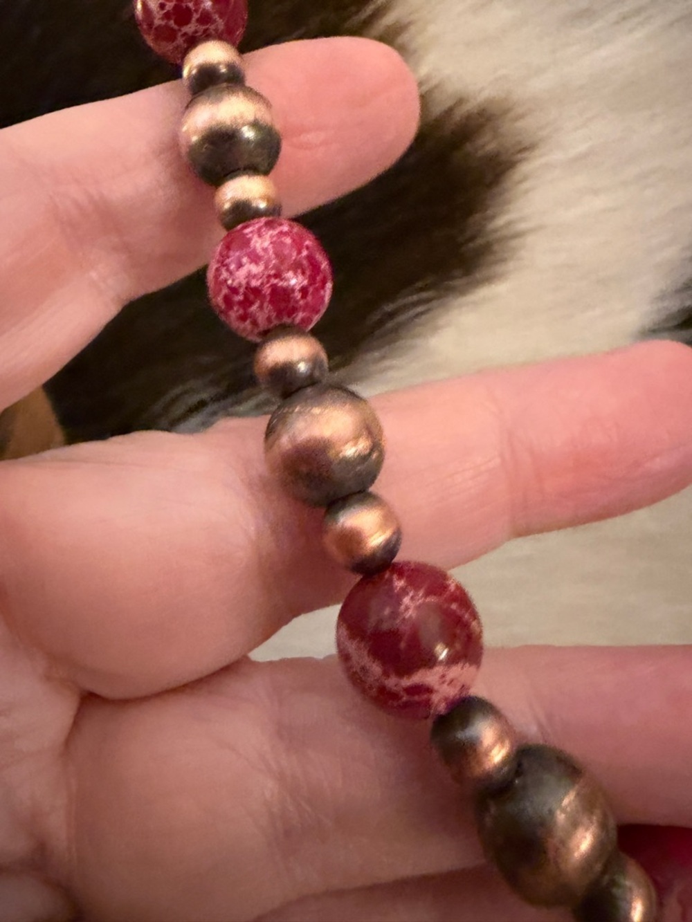 ❤️ Oxidized Copper Desert Pearl & Sea Sediment Jasper 19” Statement Necklace - Picture 5 of 9
